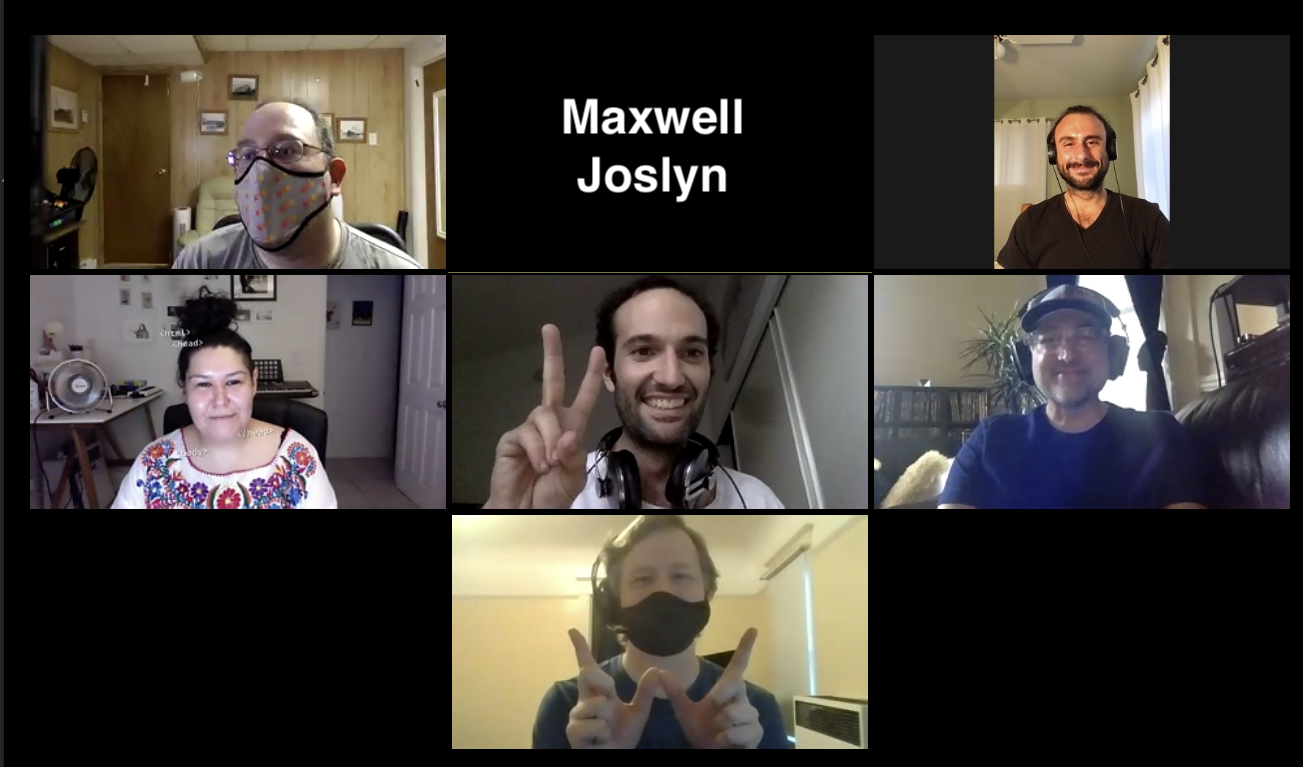 Screenshot of participants in tonight's Homebrew Website Club.