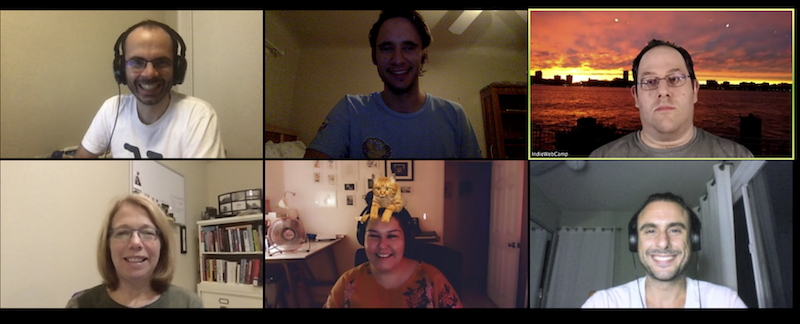 Screenshot of participants in tonight's Homebrew Website Club.